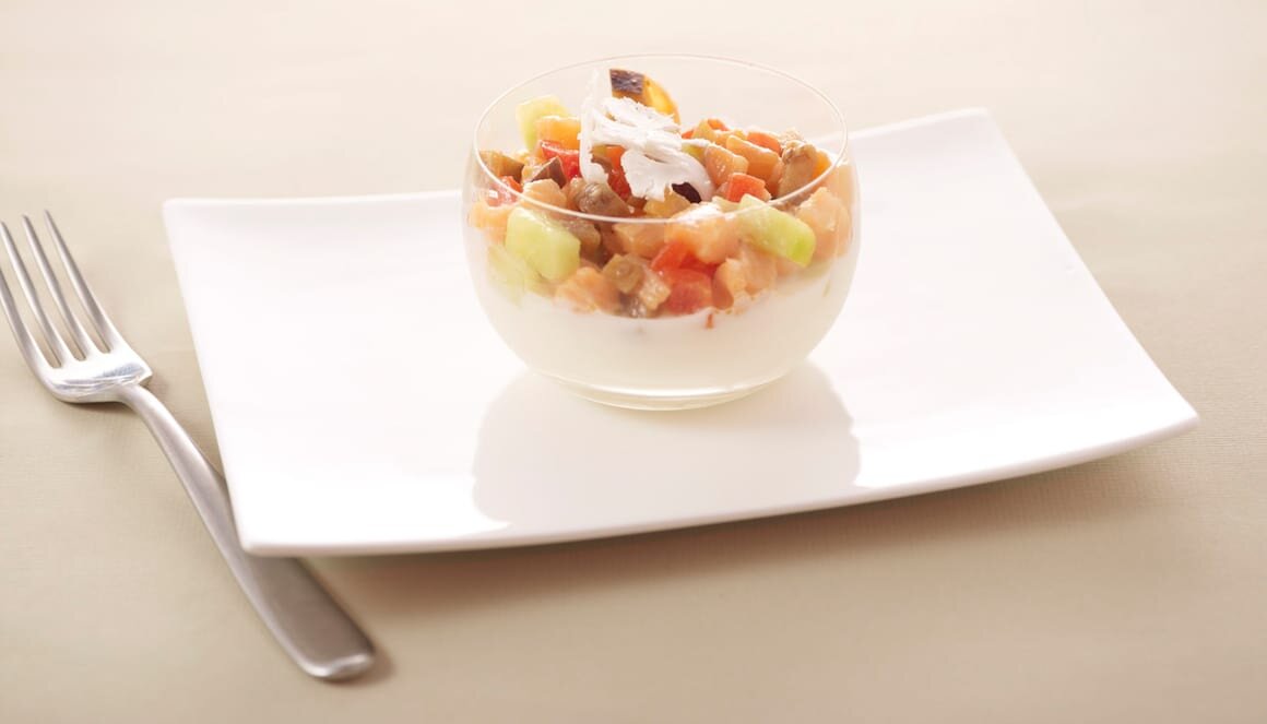 Tartare de Truite des Fjords et choux fleur au curry