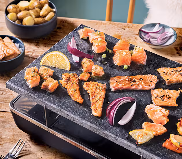 Pierrade au saumon de Norvège