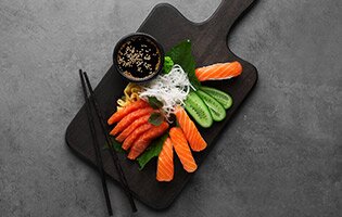 Sashimi et nigiri au saumon de Norvège