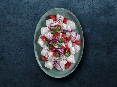 Ceviche de skrei au lait de coco