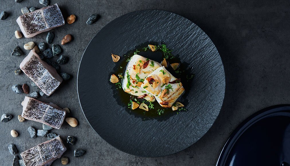 Lieu noir de Norvège au piment rouge vinaigre de cidre